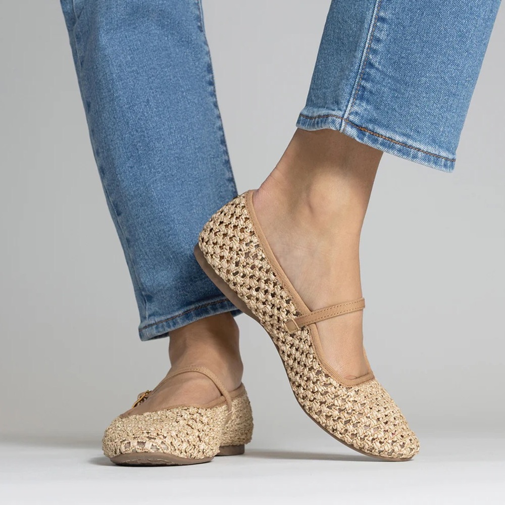Birdies Tan Woven Flats